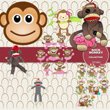 Sock Monkey Digital Paper DP3684 - Digital Paper Shop - 2