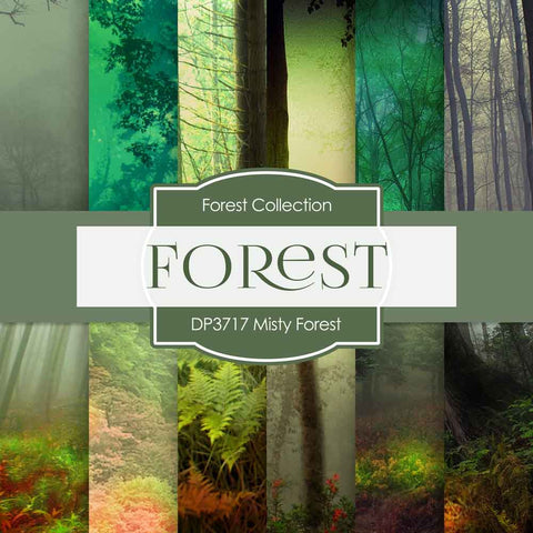 Misty Forest Digital Paper DP3717A - Digital Paper Shop