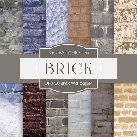 Brick Wallpaper Digital Paper DP3730 - Digital Paper Shop