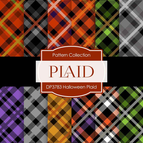 Halloween Plaid Digital Paper DP3783A - Digital Paper Shop