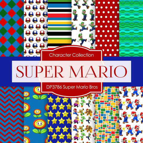 Super Mario Bros Digital Paper DP3786 - Digital Paper Shop