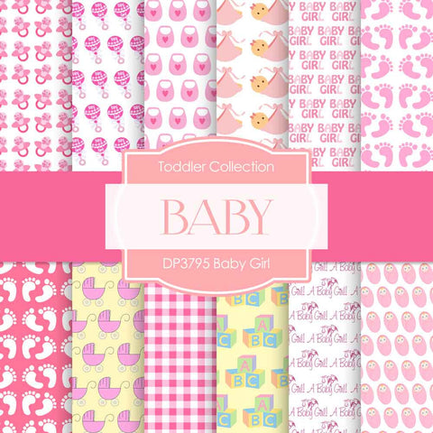 Baby Girl Digital Paper DP3795A - Digital Paper Shop