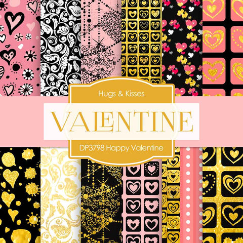 Happy Valentine Digital Paper DP3798 - Digital Paper Shop