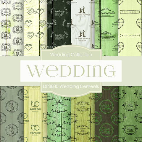 Wedding Elements Digital Paper DP3830 - Digital Paper Shop - 1