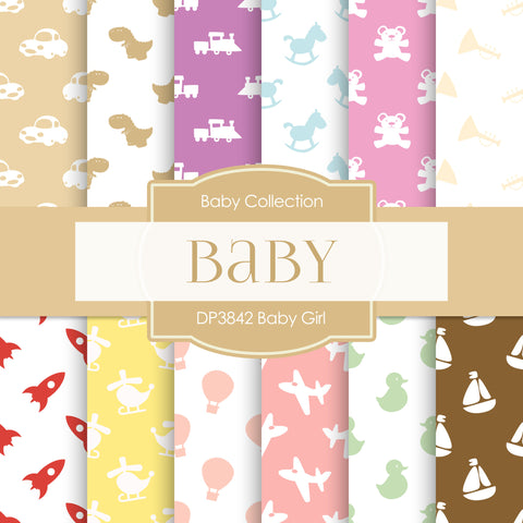Baby Girl Digital Paper DP3842 - Digital Paper Shop - 1