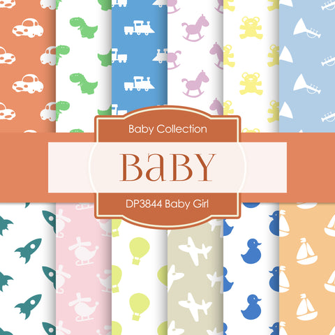 Baby Girl Digital Paper DP3844 - Digital Paper Shop - 1