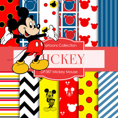 Mickey Mouse Digital Paper DP387 - Digital Paper Shop