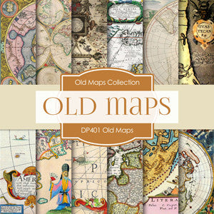 Old Maps Digital Paper DP401 - Digital Paper Shop