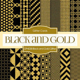 Black and Gold Glitter Digital Paper DP4038 - Digital Paper Shop