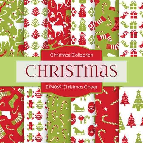 Christmas Cheer Digital Paper DP4069A - Digital Paper Shop - 1