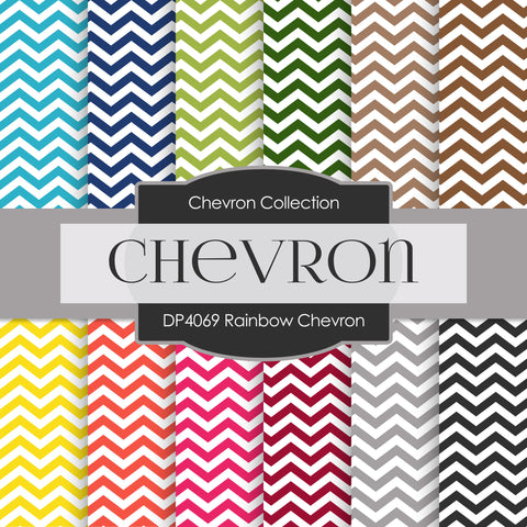 Rainbow Chevron Digital Paper DP4069B - Digital Paper Shop - 1