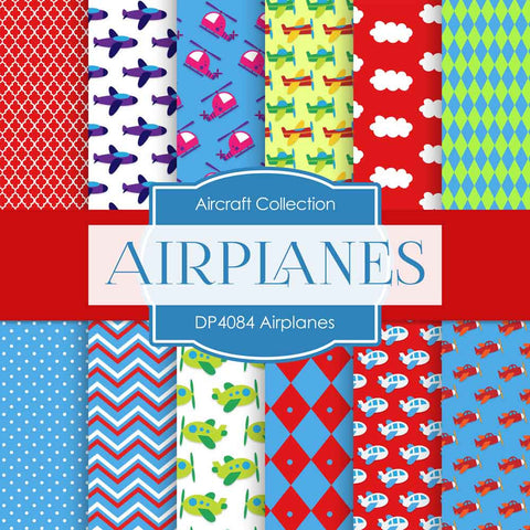 Airplanes Digital Paper DP4084 - Digital Paper Shop