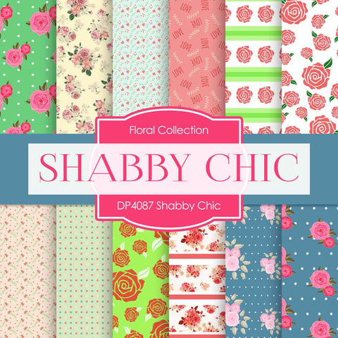 Shabby Chic Digital Paper DP4087 - Digital Paper Shop
