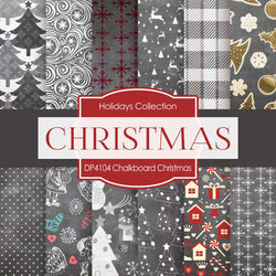 Chalkboard Christmas Digital Paper DP4104 - Digital Paper Shop