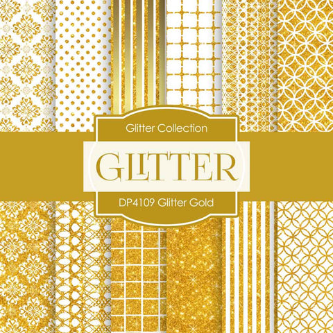 Glitter Gold Digital Paper DP4109 - Digital Paper Shop
