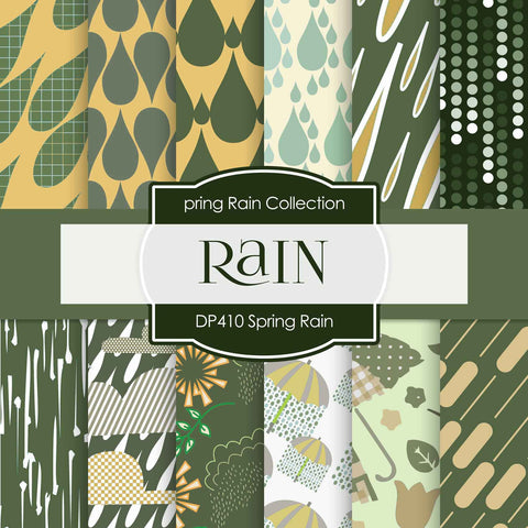 Spring Rain Digital Paper DP410 - Digital Paper Shop