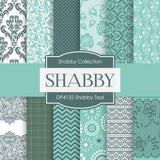 Shabby Teal Digital Paper DP4132 - Digital Paper Shop