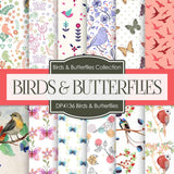 Birds & Butterflies Digital Paper DP4136 - Digital Paper Shop
