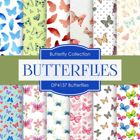 Butterflies Digital Paper DP4137 - Digital Paper Shop