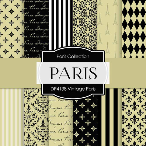 Vintage Paris Digital Paper DP4138 - Digital Paper Shop