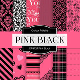 Pink Black Digital Paper DP4139 - Digital Paper Shop