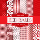 Red Balls Digital Paper DP4159 - Digital Paper Shop