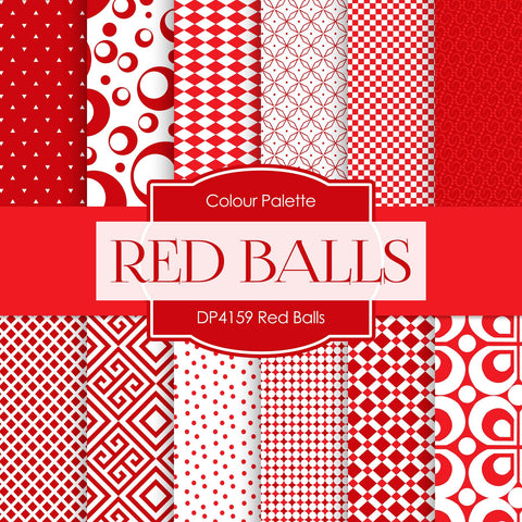 Red Balls Digital Paper DP4159 - Digital Paper Shop