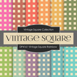 Vintage Square Rainbow Digital Paper DP4161 - Digital Paper Shop