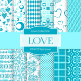 Teal Love Digital Paper DP4172 - Digital Paper Shop