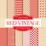 Red Vintage Digital Paper DP4178 - Digital Paper Shop