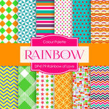 Rainbow of Love Digital Paper DP4179 - Digital Paper Shop