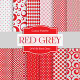 Red Grey Digital Paper DP4196 - Digital Paper Shop