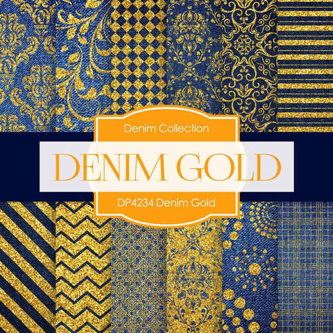 Denim Gold Digital Paper DP4234 - Digital Paper Shop