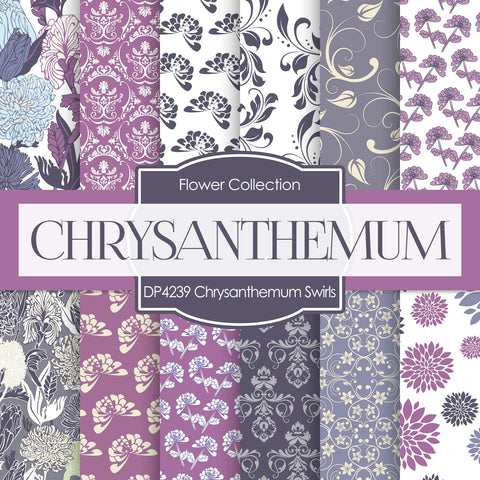 Chrysanthemum Swirls Digital Paper DP4239 - Digital Paper Shop