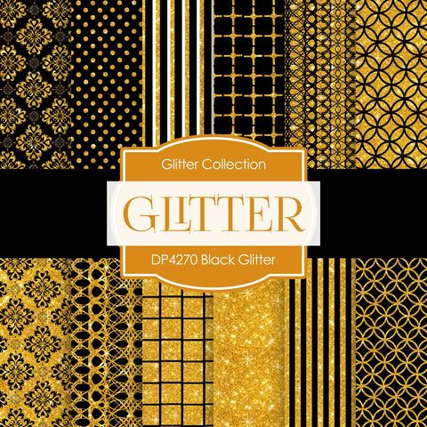 Black Glitter Digital Paper DP4270 - Digital Paper Shop