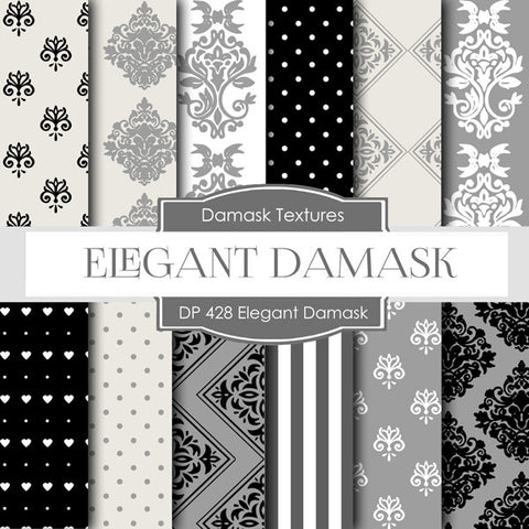 Elegant Damask Digital Paper DP428 - Digital Paper Shop