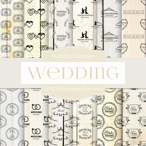 Wedding Elements Digital Paper DP4313 - Digital Paper Shop - 1
