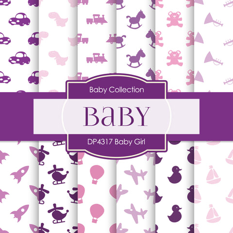 Baby Girl Digital Paper DP4317 - Digital Paper Shop - 1