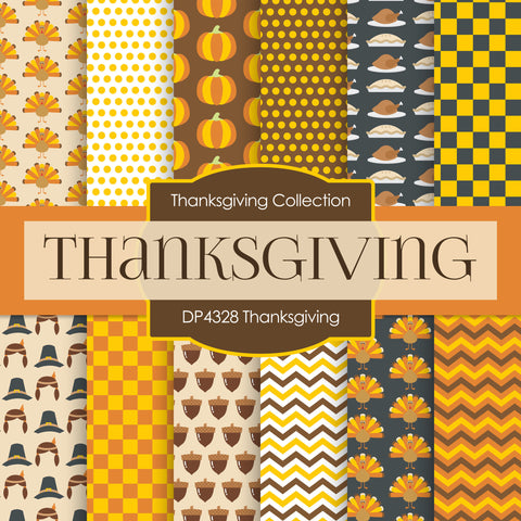 Thanksgiving Digital Paper DP4328 - Digital Paper Shop