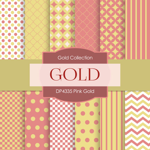 Pink Gold Digital Paper DP4335 - Digital Paper Shop