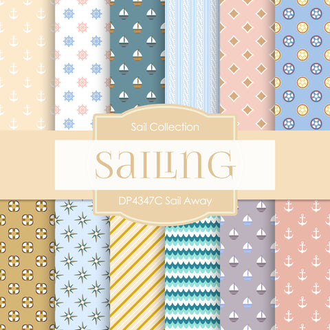 Sail Away Digital Paper DP4347C - Digital Paper Shop