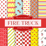 Fire Truck Digital Paper DP4367 - Digital Paper Shop