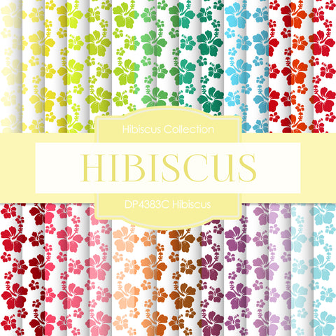 Hibiscus Digital Paper DP4383C - Digital Paper Shop