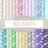 Glitter Hearts Digital Paper DP4386C - Digital Paper Shop