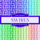 Rainbow Swirls Digital Paper DP4397C - Digital Paper Shop