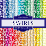 Rainbow Swirls Digital Paper DP4397 - Digital Paper Shop