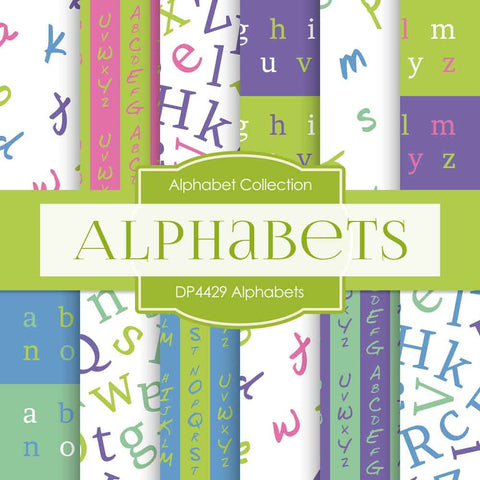 Alphabets Digital Paper DP4429 - Digital Paper Shop
