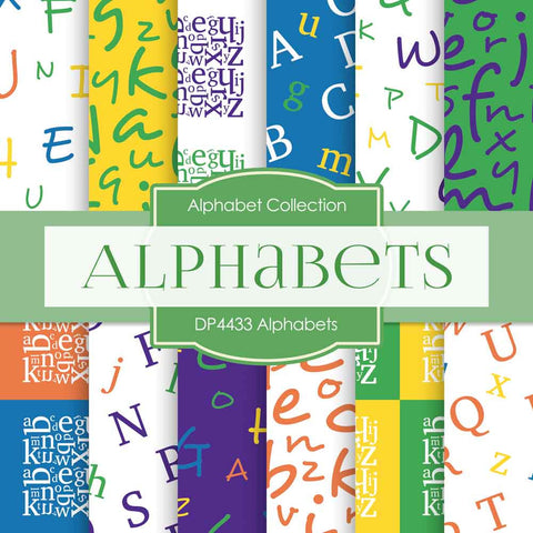 Alphabets Digital Paper DP4433 - Digital Paper Shop