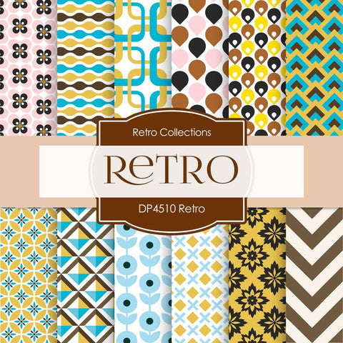 Retro Digital Paper DP4510 - Digital Paper Shop