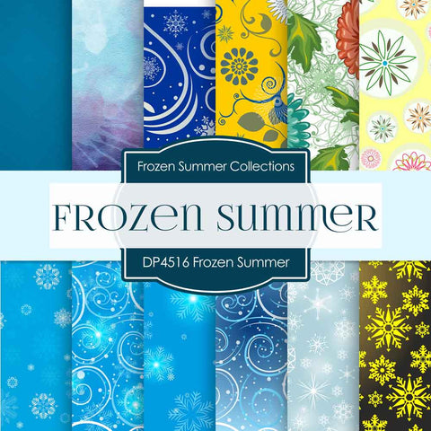 Frozen Summer Digital Paper DP4516 - Digital Paper Shop